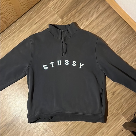 Stussy Men's Black Quarter Zip - Picture 1 of 3